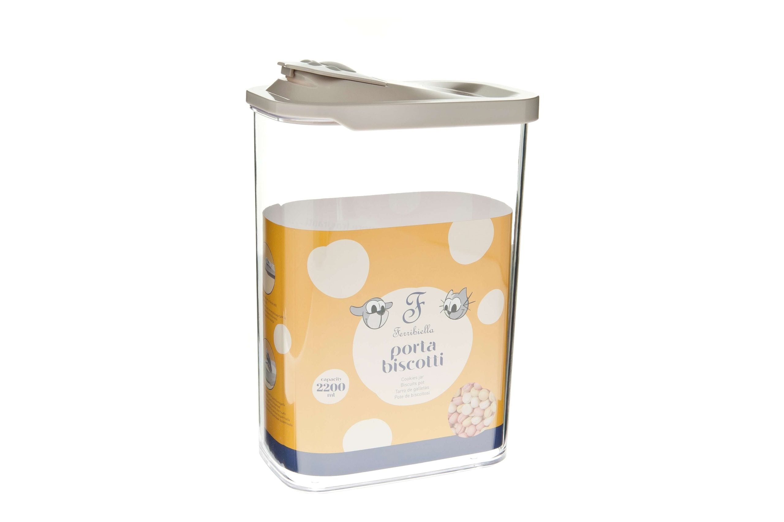 Caja hermética de snacks y pienso gris image 1